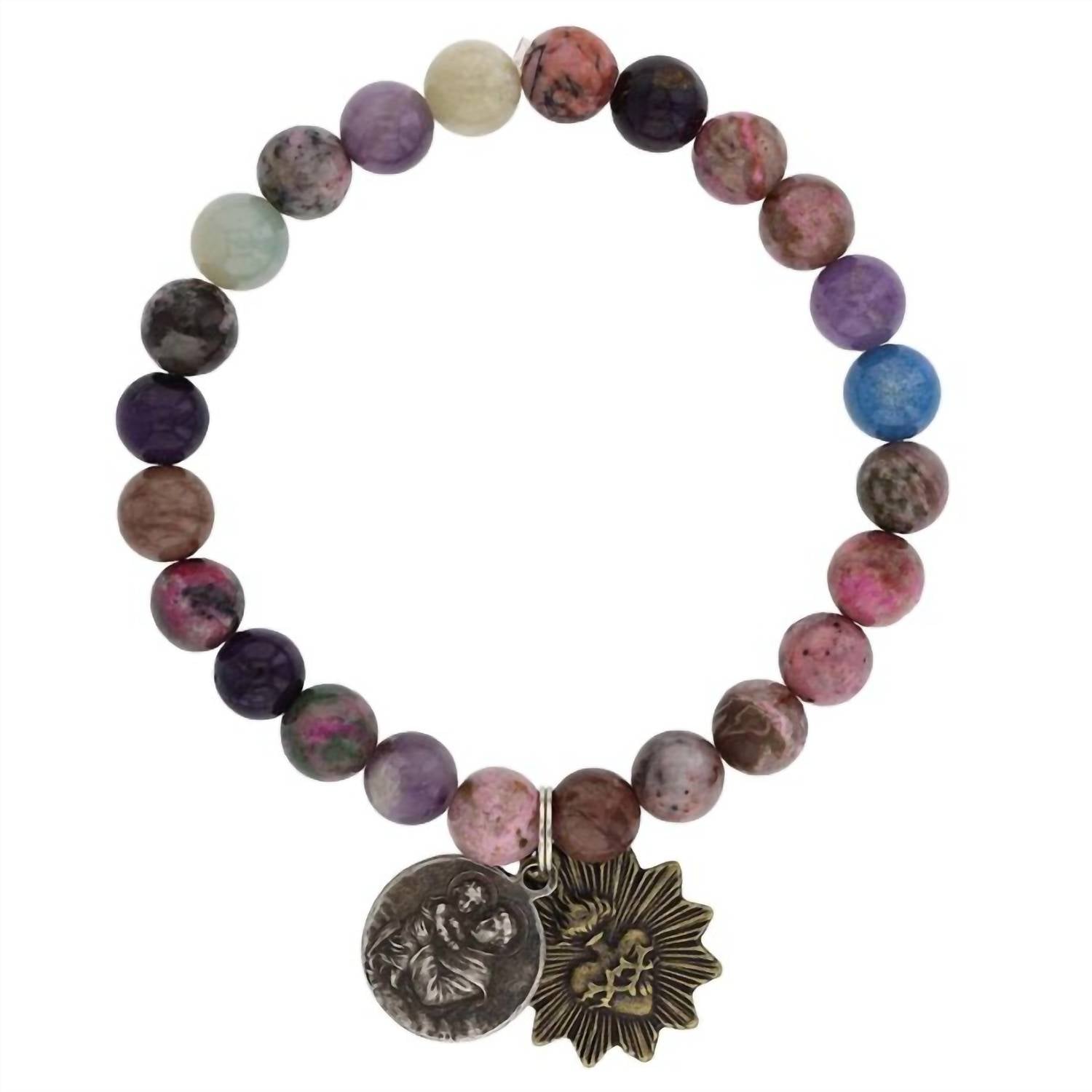 Miracle Icons - 8mm Rainbow Sugilite Bracelet - bracelets - jewelry - pink