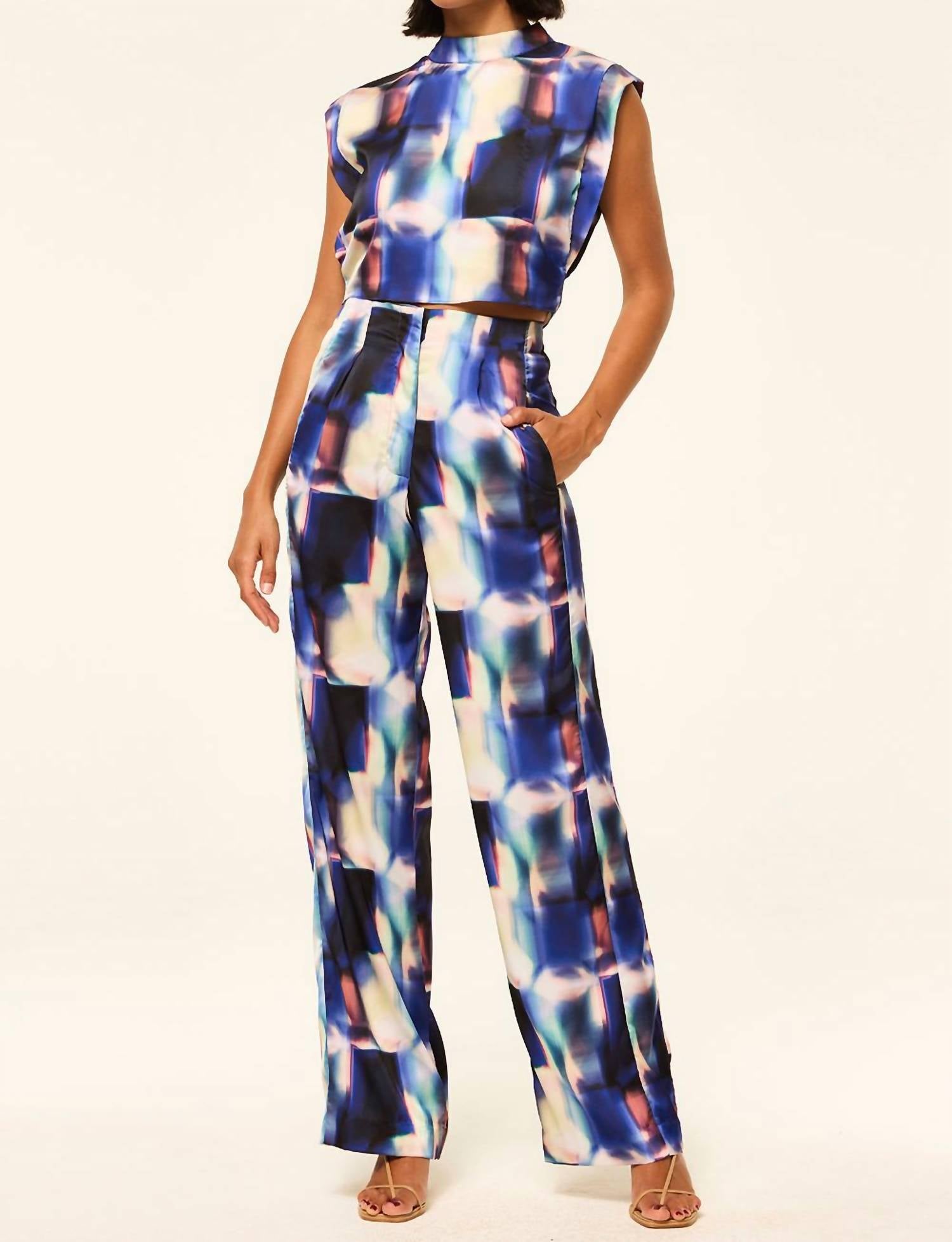 Misa Los Angeles - Rita Straight Leg Pants - blue - clothing - pants