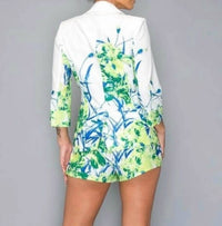 Miss Avenue - Vanya Floral Blazer Short Set - clothing - floral - green