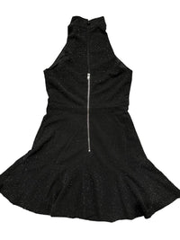 Miss Behave Girls - Girl's High Neck Shimmer Dress - black - casual - clothing