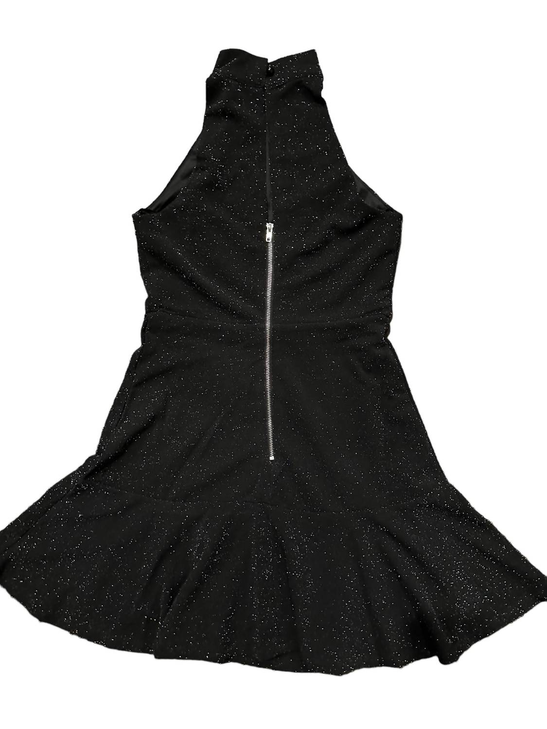 Miss Behave Girls - Girl's High Neck Shimmer Dress - black - casual - clothing