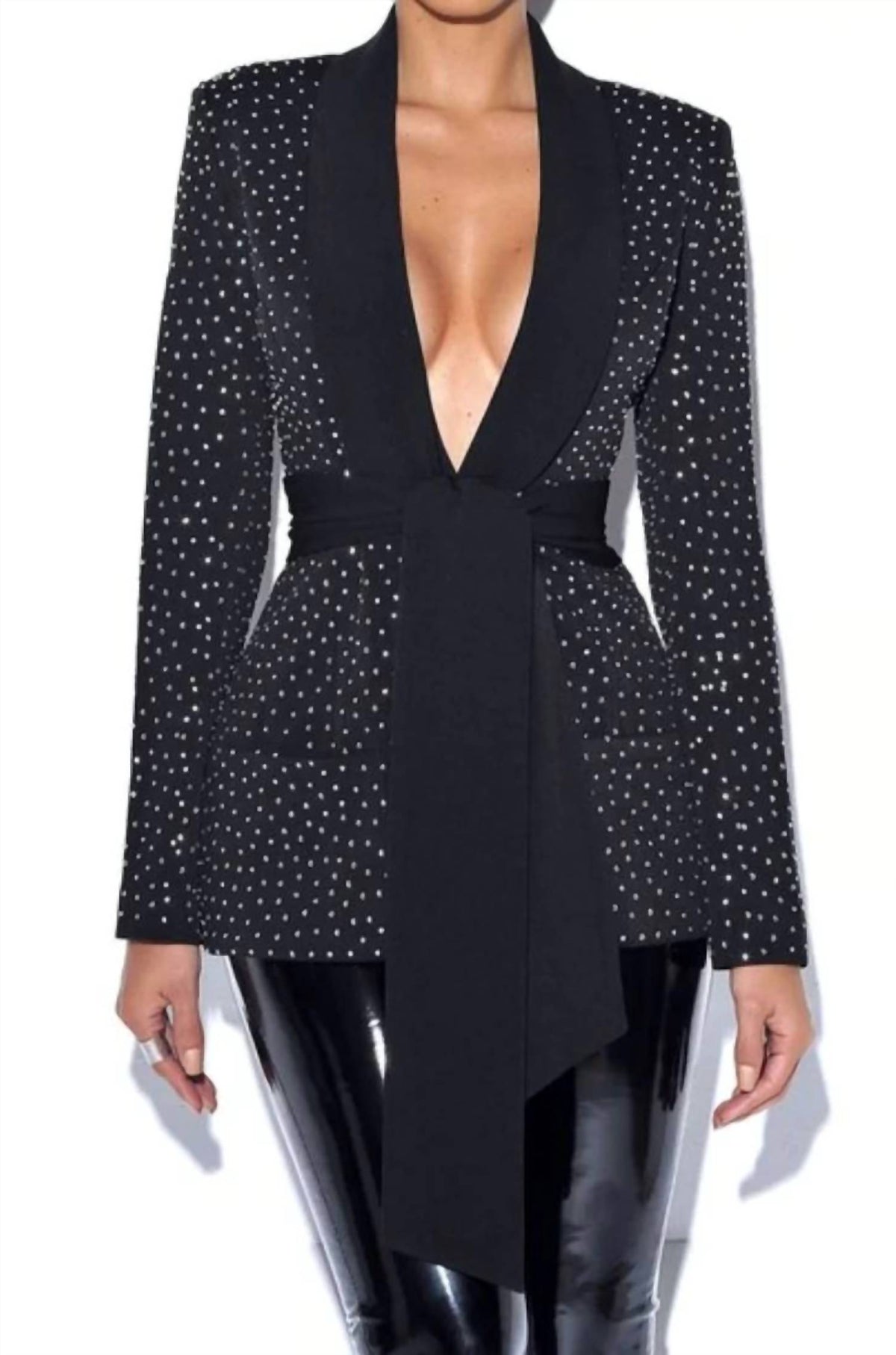 Miss Circle - Crystal Embellished Blazer Jacket