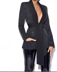 Miss Circle - Crystal Embellished Blazer Jacket