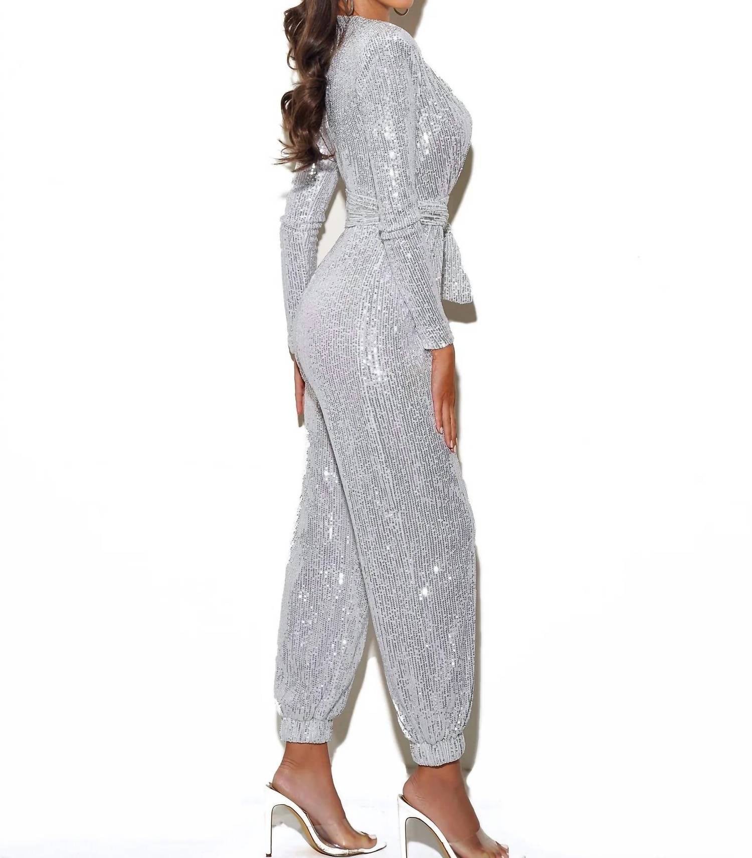Miss Circle - Sequined Jumpsuit - ankle - clothing - cropped