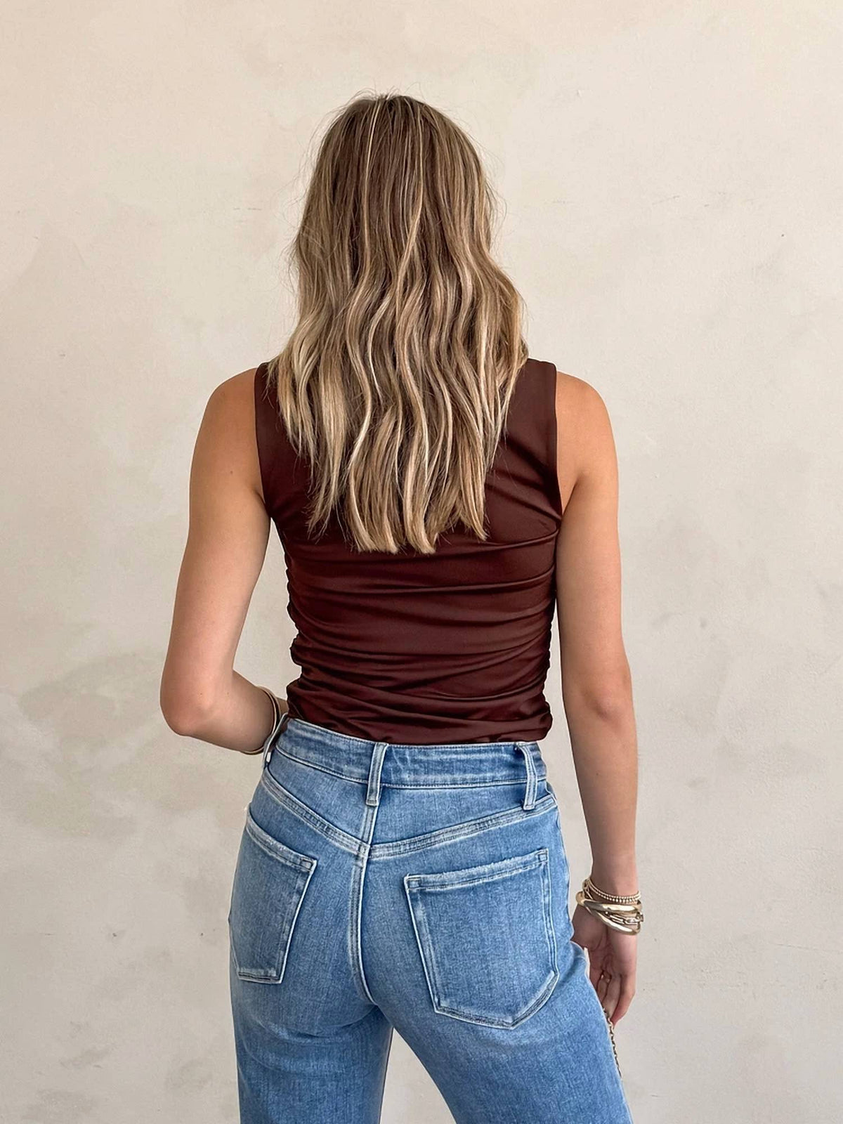 Miss Love - Ruched Square Neck Top