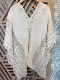 Miss Me - Crochet Poncho Top - clothing - cotton - ponchos