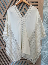Miss Me - Crochet Poncho Top - clothing - cotton - ponchos