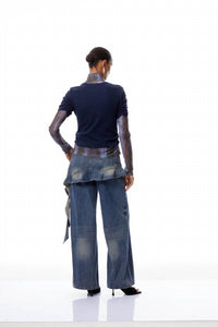 Miss Rosier - Skirted Wide Leg Jeans