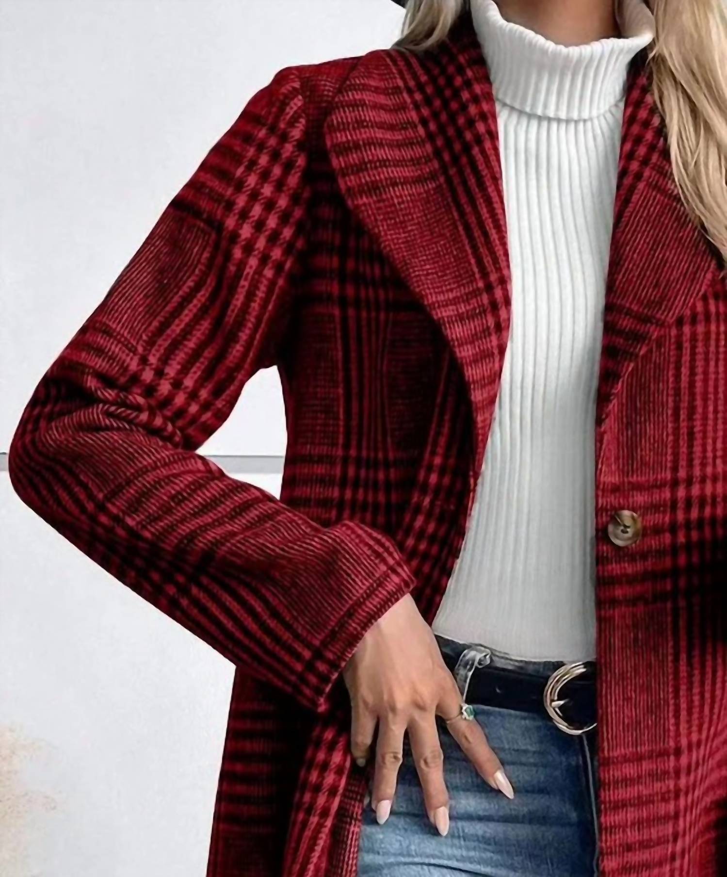 Miss Sparkling - Plaid Blazer - blazers - clothing - jackets