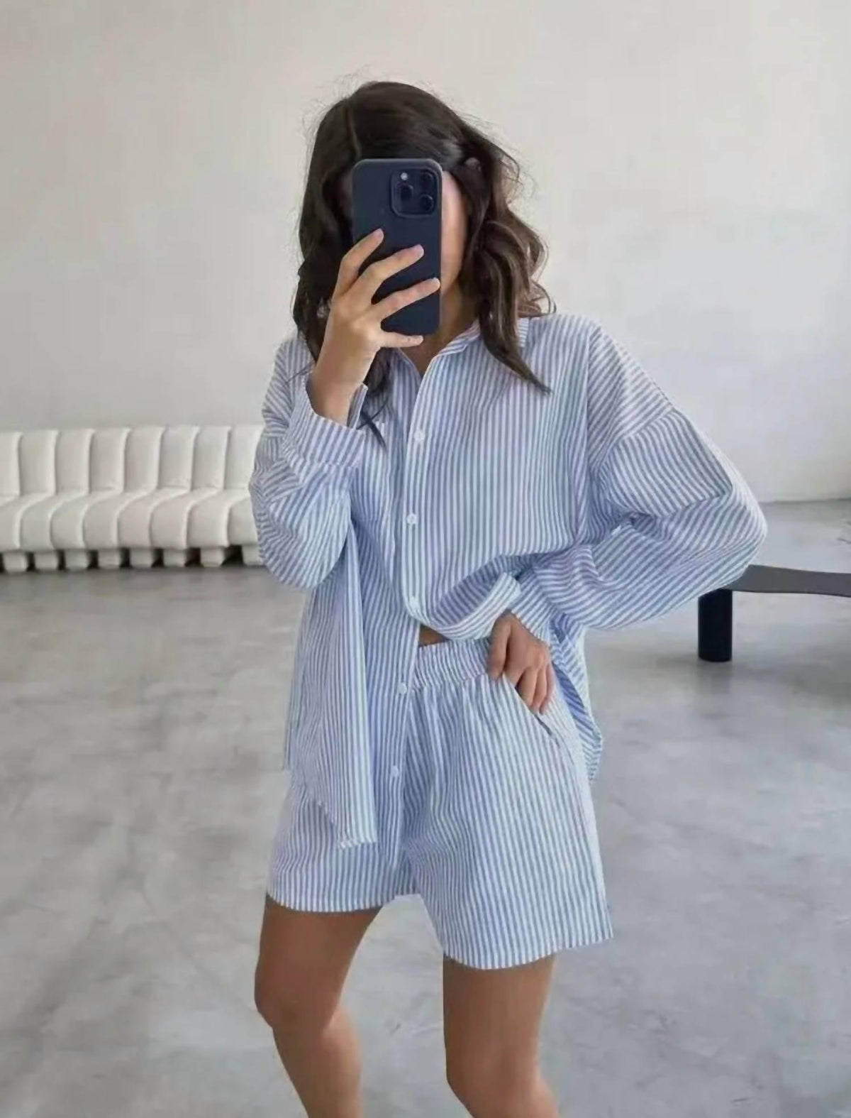 Miss Sparkling - Striped Two Piece Short Set