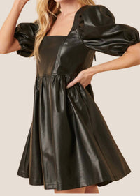 Mittoshop - Back In Vegan Leather Dress
