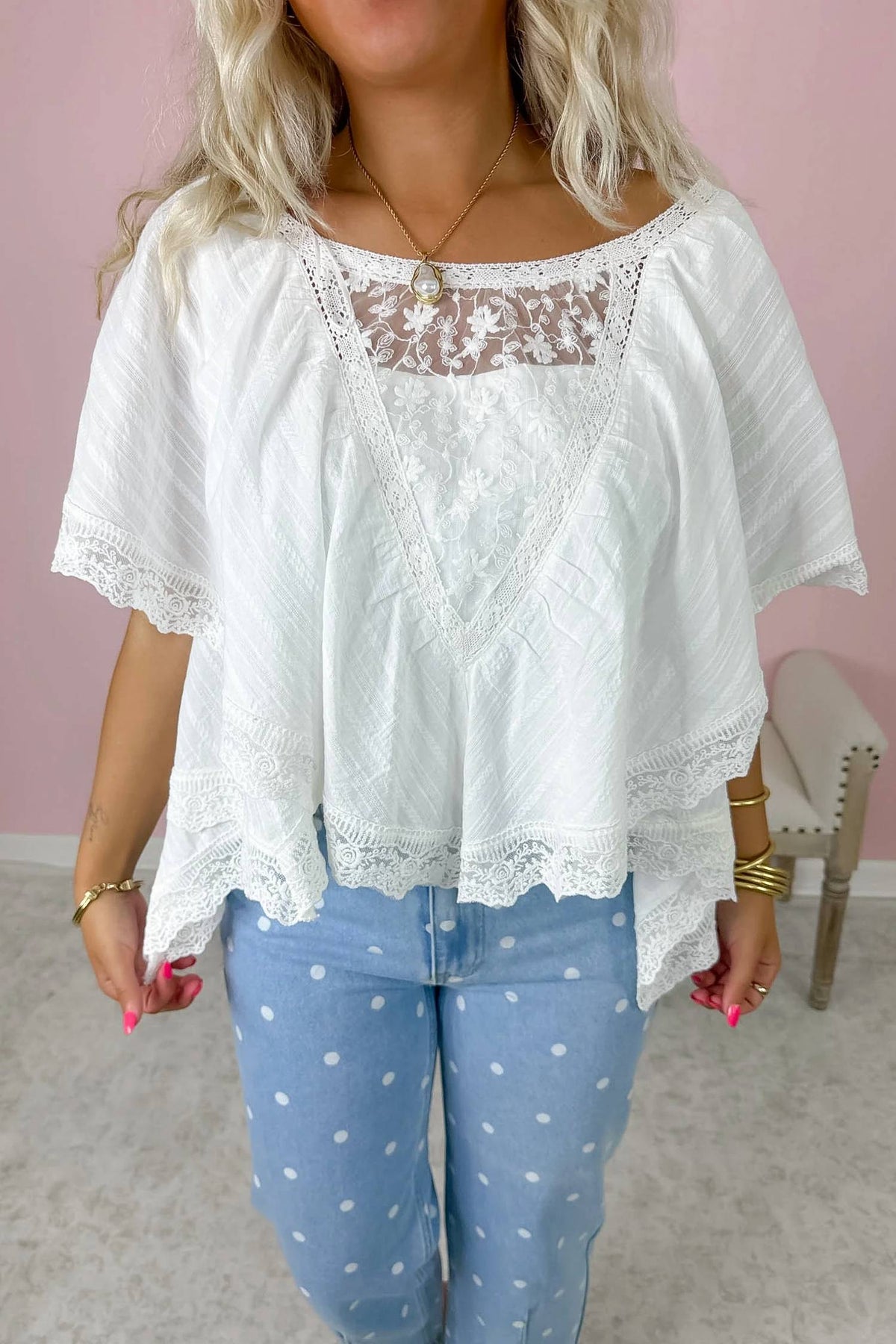 Mittoshop - Bloom Embroidered Lace Top