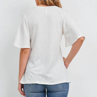 Mittoshop - Flutter Sleeve Tie Front Top