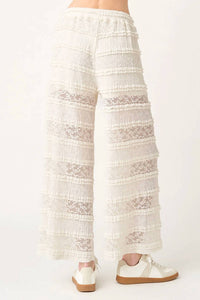 Mittoshop - Lace Ruffle Wide Leg Pants