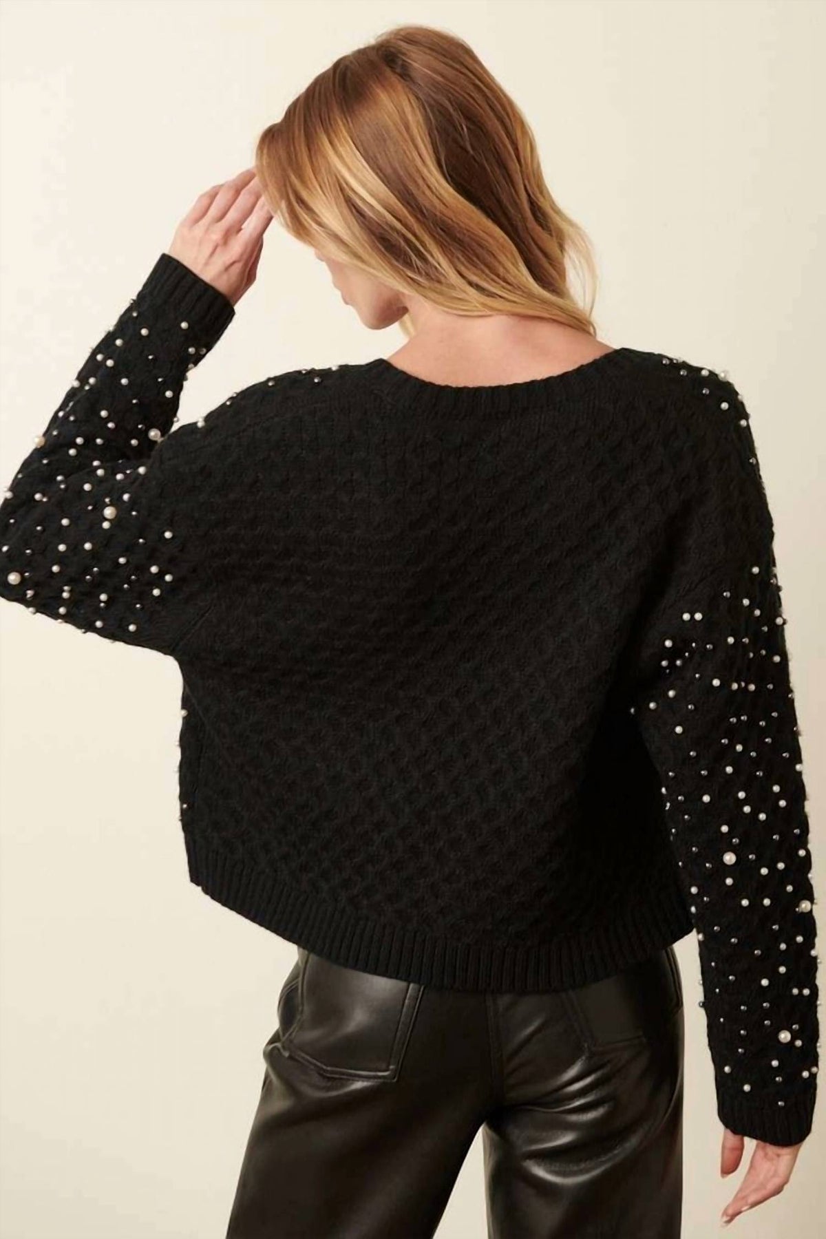 Mittoshop - Pearl Trim Open Front Cardigan