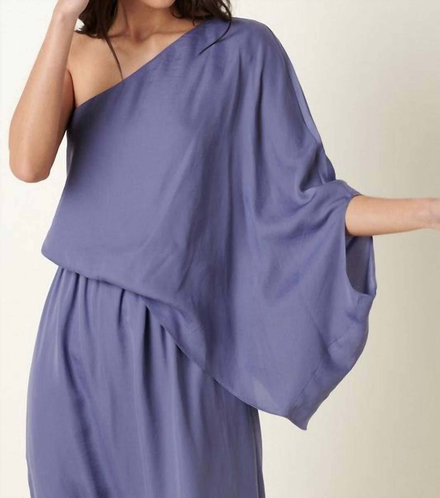 Mittoshop - Satin One Shoulder Midi Dress - clothing - dresses - midi