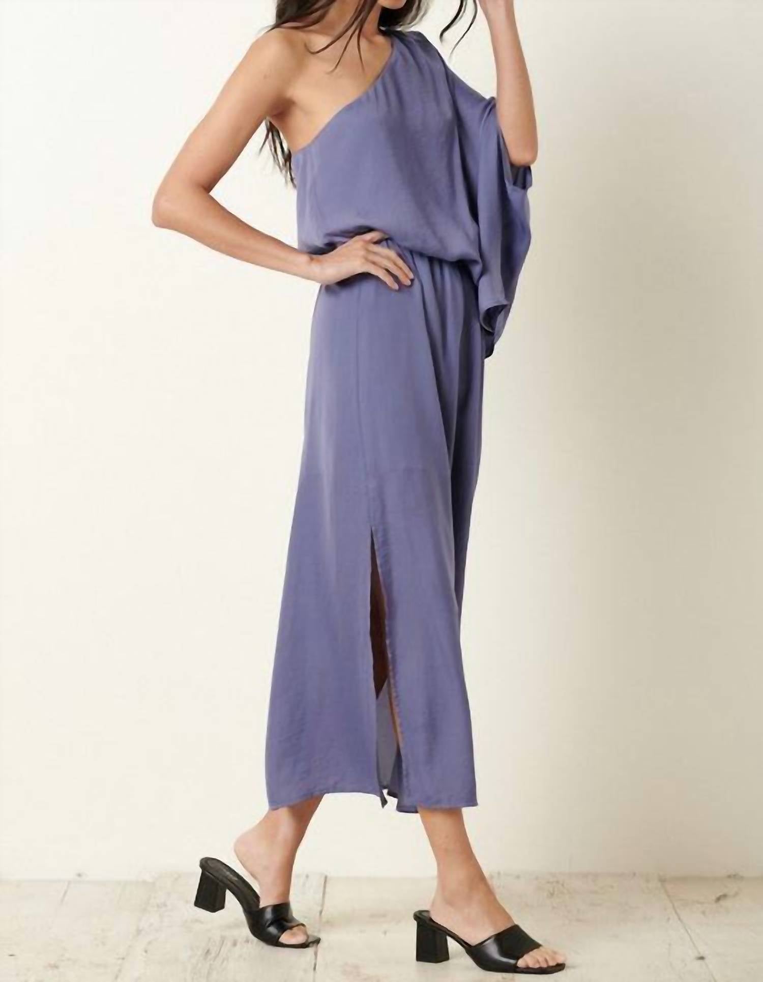 Mittoshop - Satin One Shoulder Midi Dress - clothing - dresses - midi