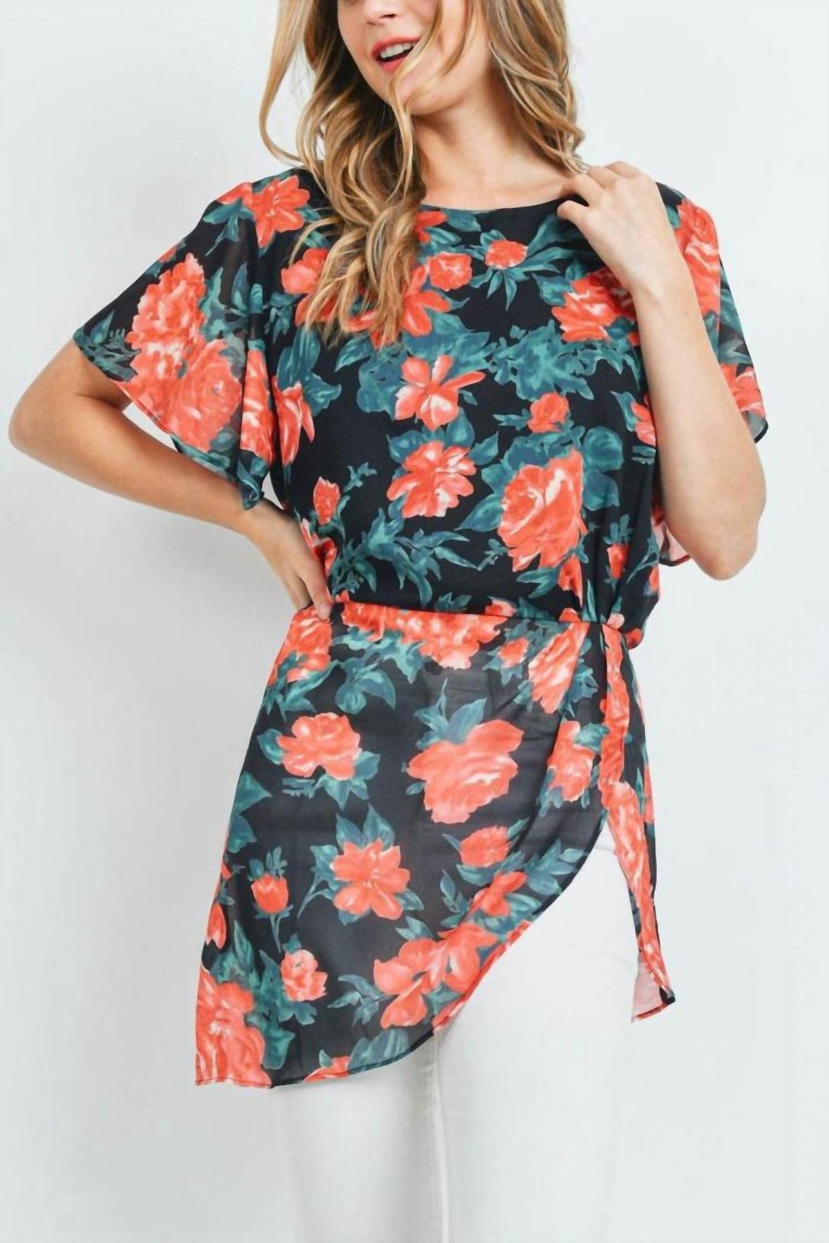 Mittoshop - Short Sleeve Floral Top