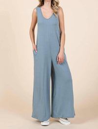 Mittoshop - Textile Scoopneck Wide Leg Jumpsuit