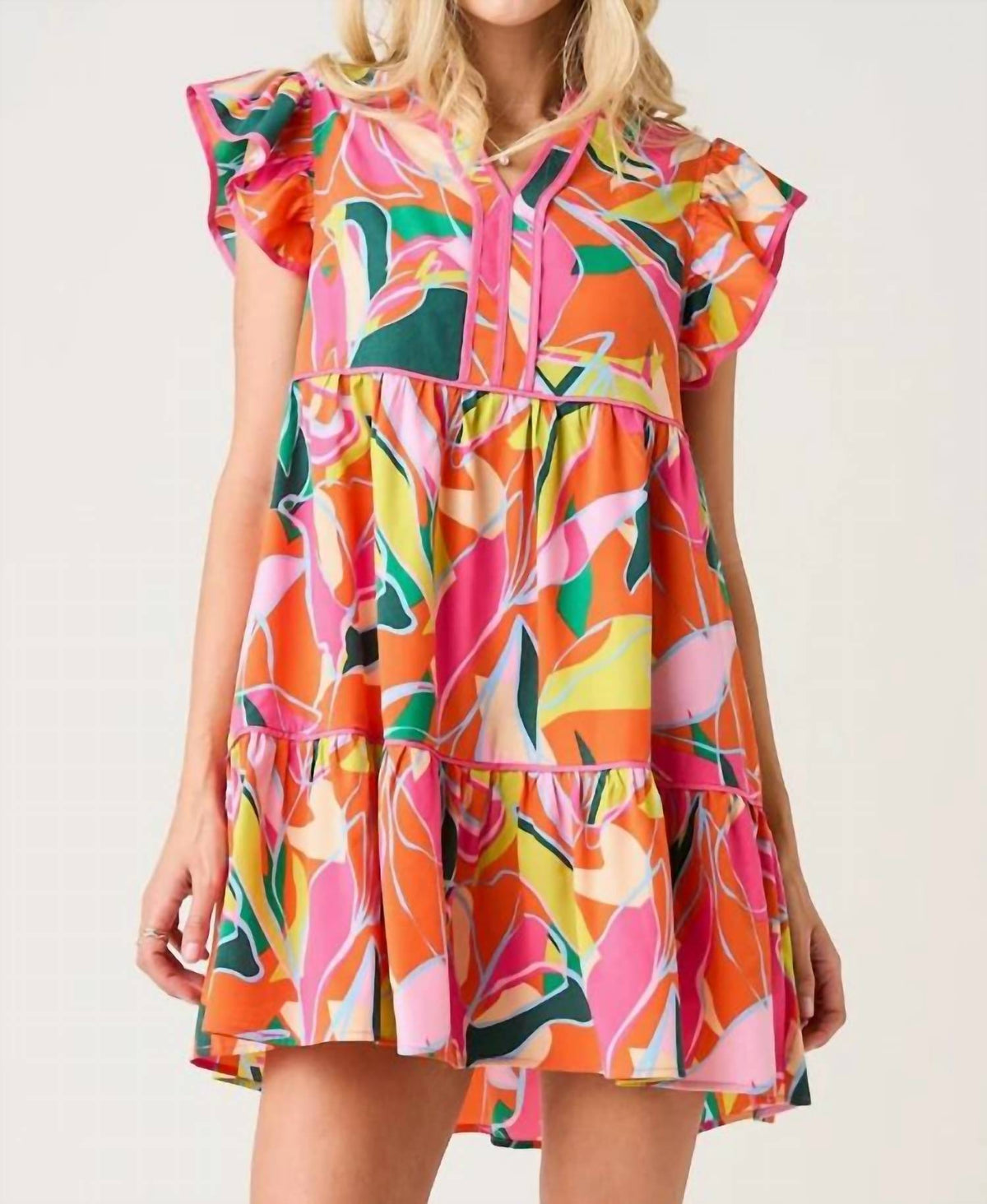 Mittoshop - Walker Ways V-neck Mini Dress