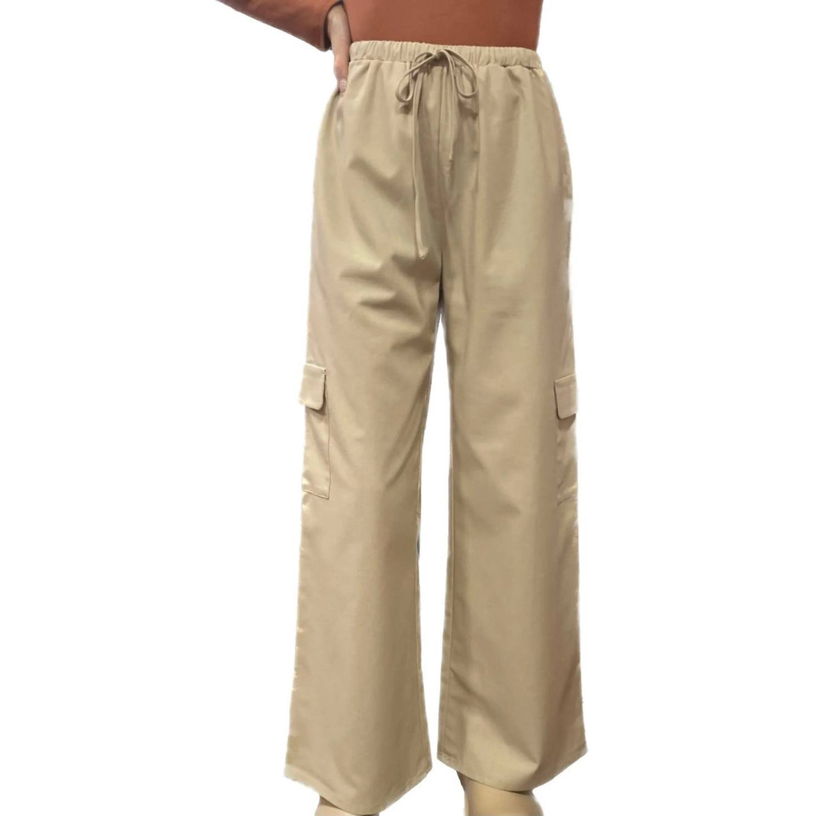 Mittoshop - Wide Leg Cargo Pants