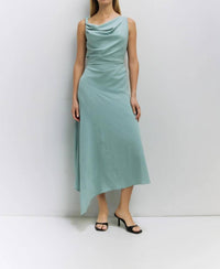 Mod Ref - Asymmetrical Cowl Neck Maxi Dress