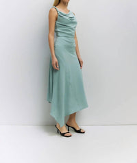 Mod Ref - Asymmetrical Cowl Neck Maxi Dress