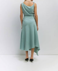 Mod Ref - Asymmetrical Cowl Neck Maxi Dress