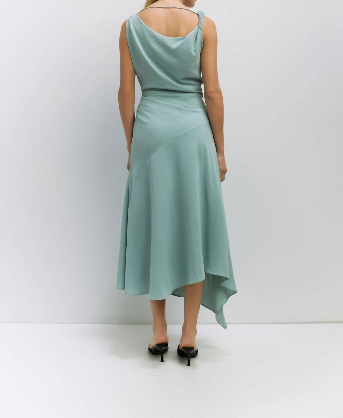 Mod Ref - Asymmetrical Cowl Neck Maxi Dress