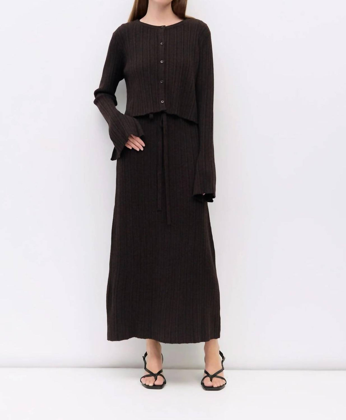 Mod Ref - Ribbed Knit Crewneck Cardigan