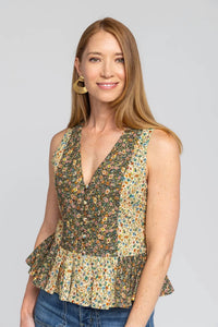 Modafleur - Beck Peplum Sleeveless Top