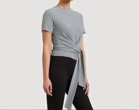 Modern Citizen - Jude Cropped Tie - front Top - clothing - crop - tops - grey