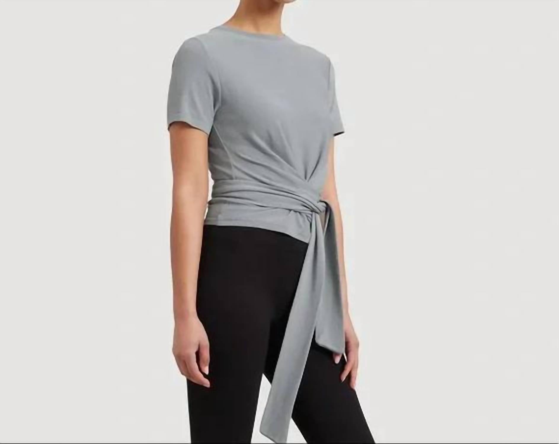 Modern Citizen - Jude Cropped Tie - front Top - clothing - crop - tops - grey