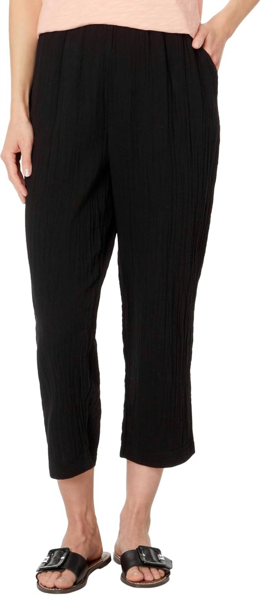 Mododoc - Easy Fit Crop Trouser - black - clothing - cotton