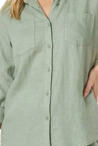 Mododoc - Roll-up Sleeve Flowy Shirt