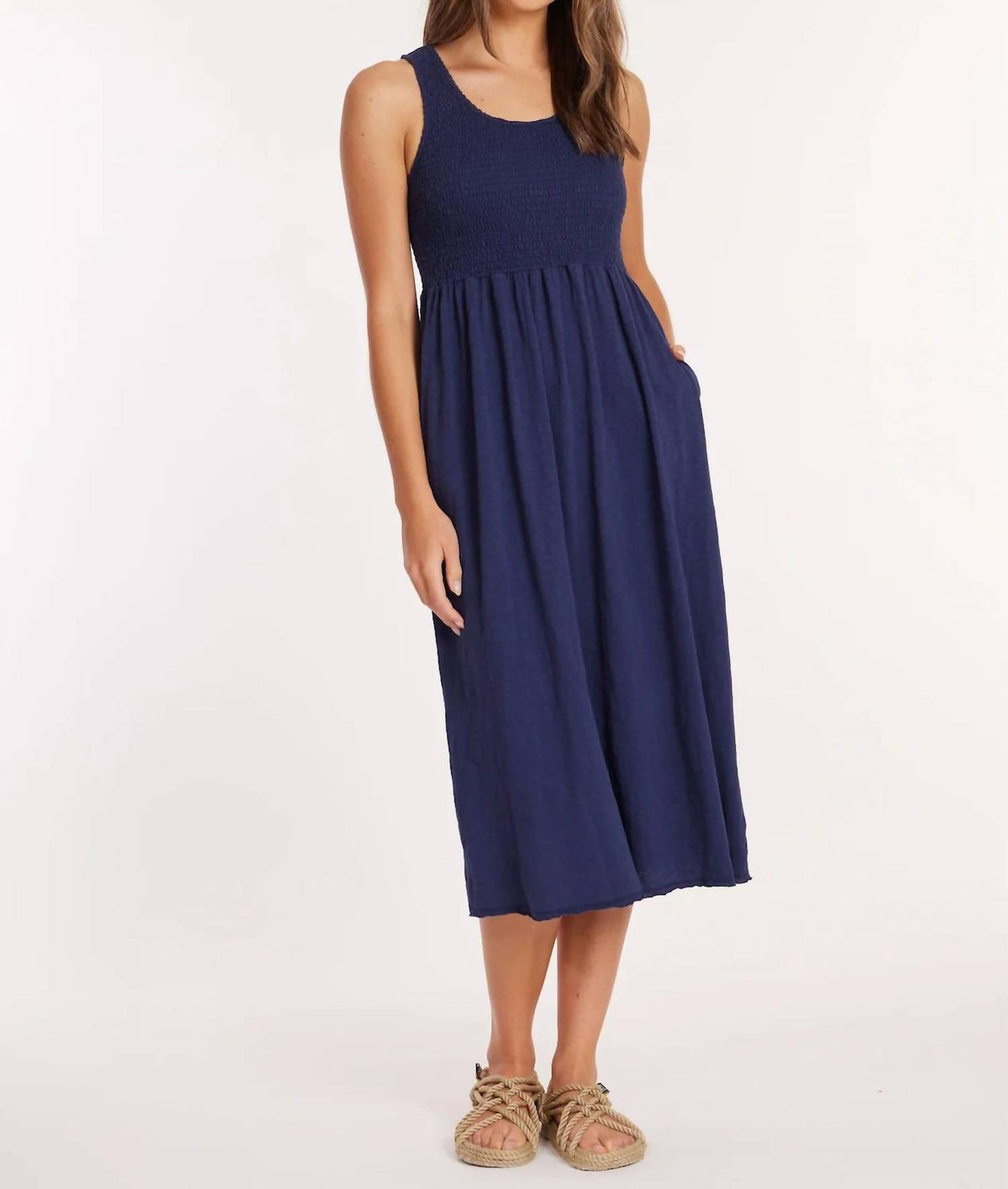 Mododoc - Smocked Tank Midi Dress