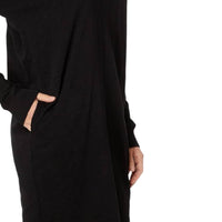 Mododoc - V - neck Dolman Dress - black - clothing - cotton