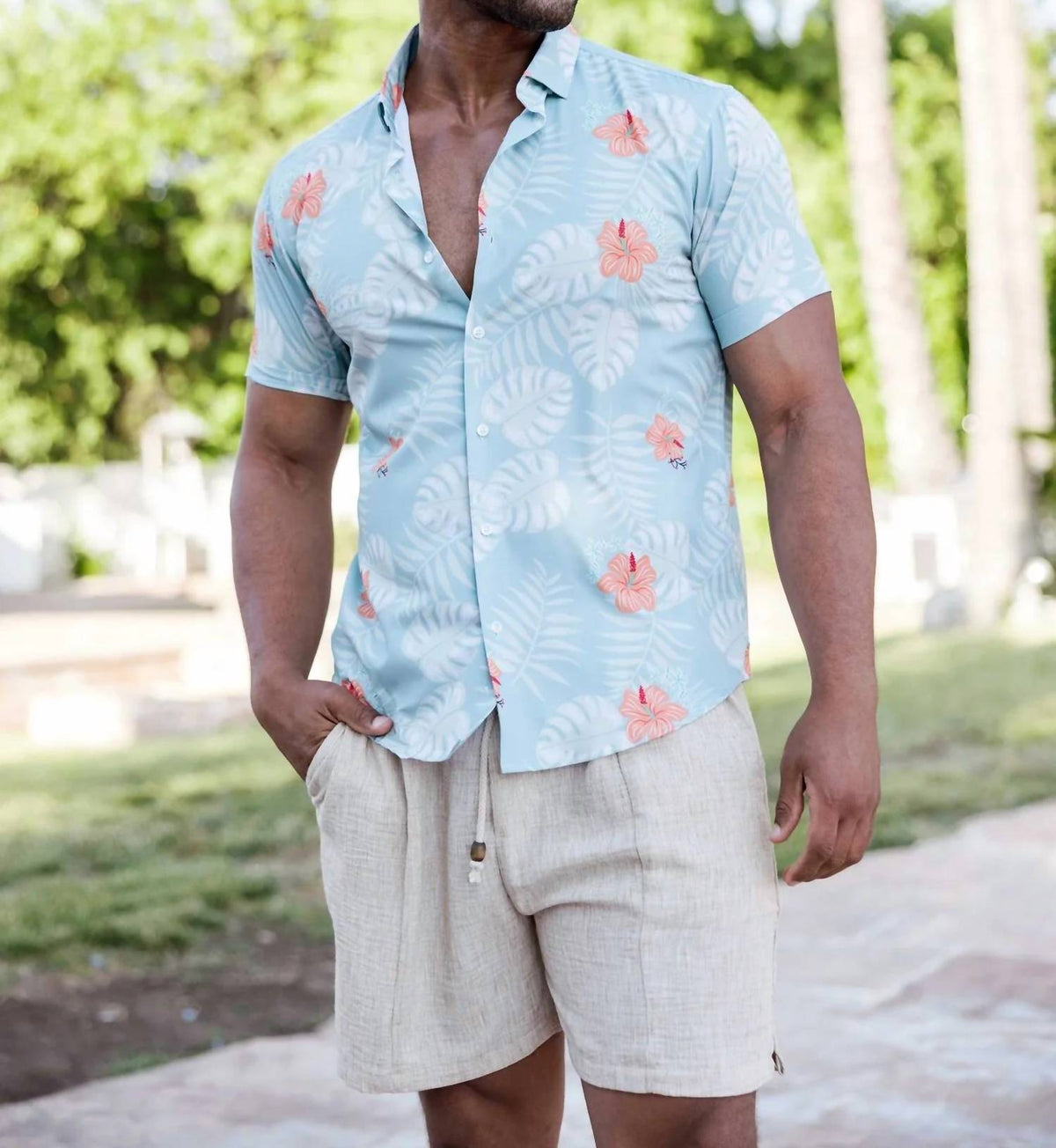 Mojito Collection - Hawaiian Leaf Print Shirt