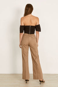 Mon Renn - Johanna Ruffled Top - black - clothing - crop - tops