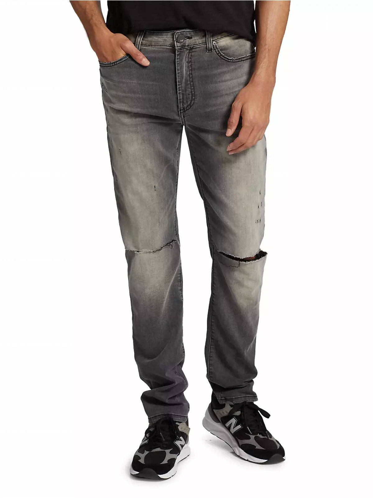 Brando Slim Distressed Greigio Jean