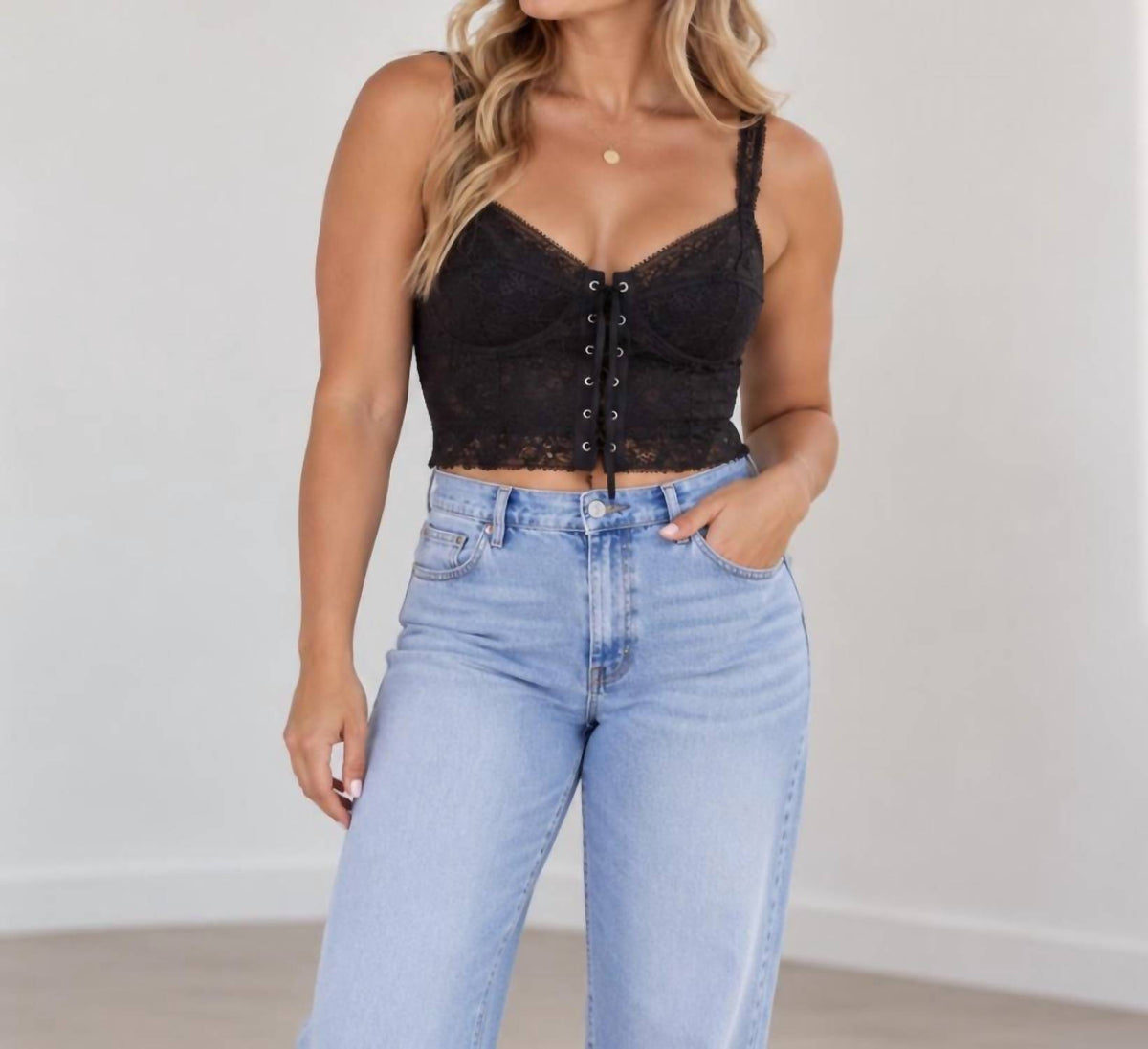Mono B - Bustier Lace Corset Top