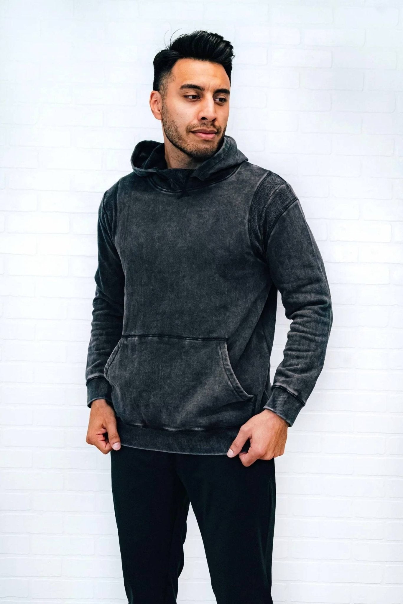 Mono B - Fleece Hoodie - black - clothing - cotton