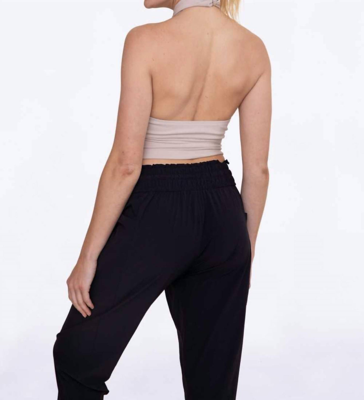Mono B - Micro Rib Keyhole Halter Top