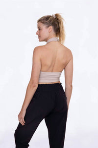 Mono B - Micro Rib Keyhole Halter Top