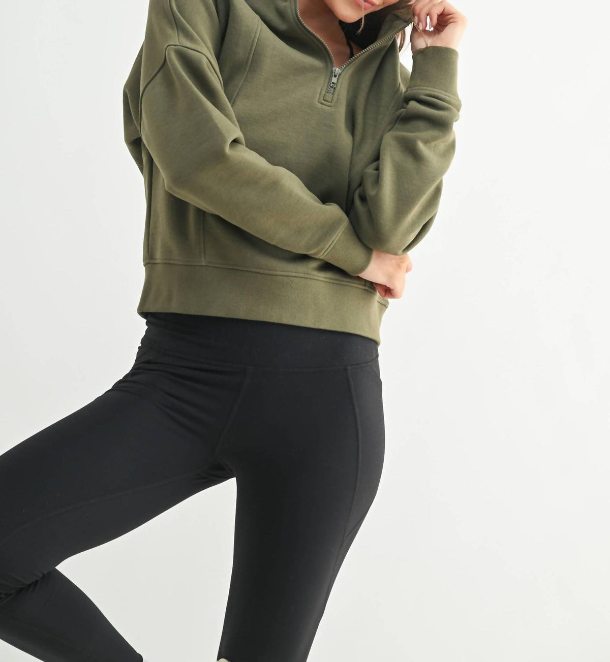 Mono B - Princess Seam Quarter Zip Pullover