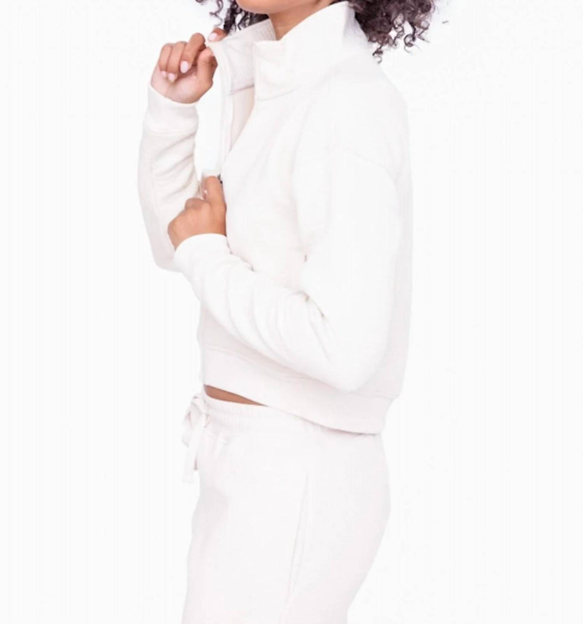 Mono B - Quilted Cropped Zip-Up Jacket