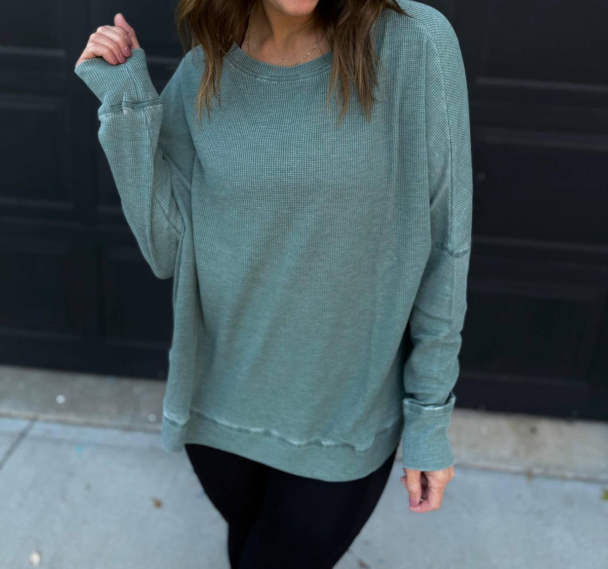 Mono B - Waffle Ribbed Pullover