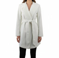 Monoreno - Hooded Shawl Collar Wrap Coat