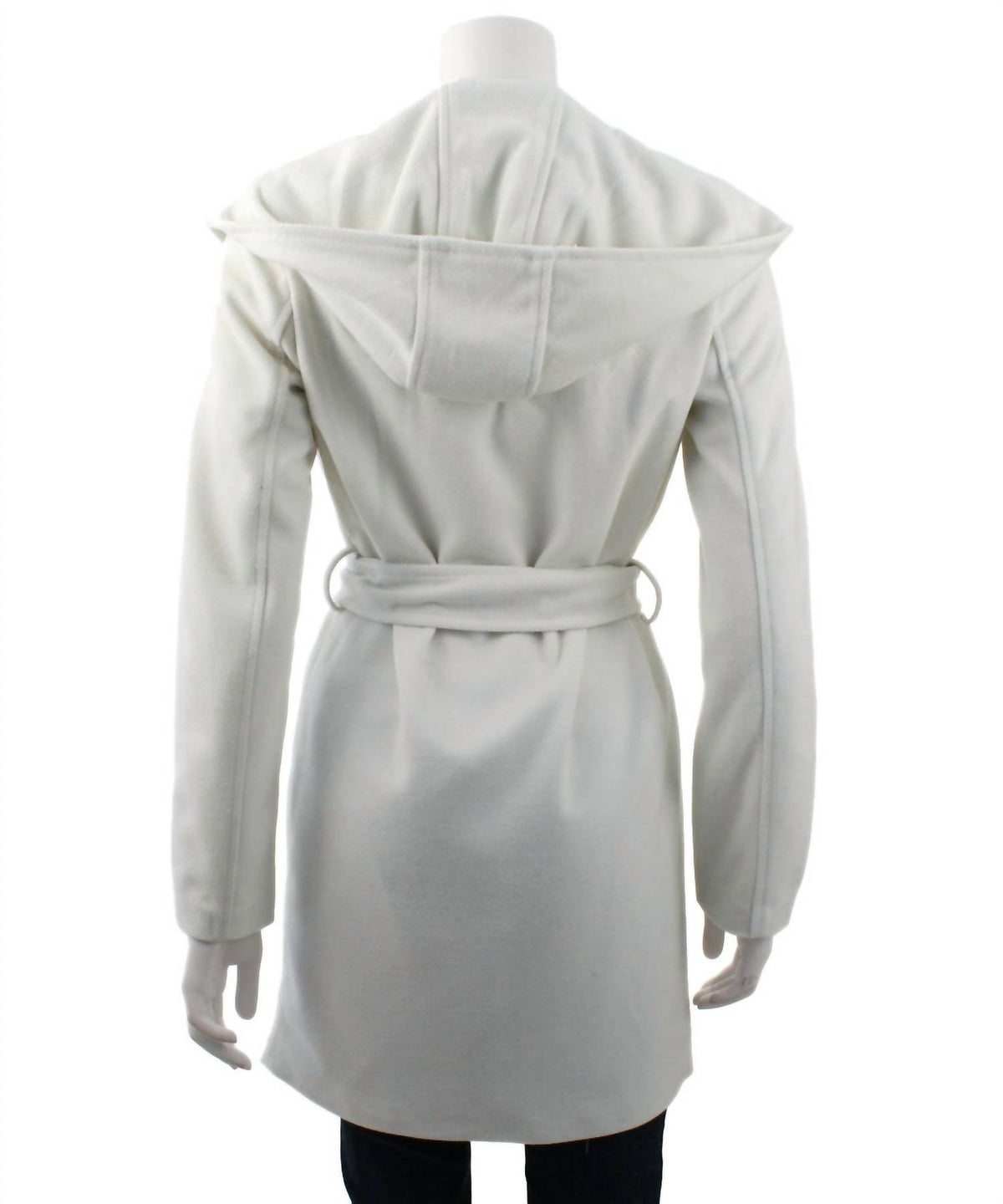 Monoreno - Hooded Shawl Collar Wrap Coat