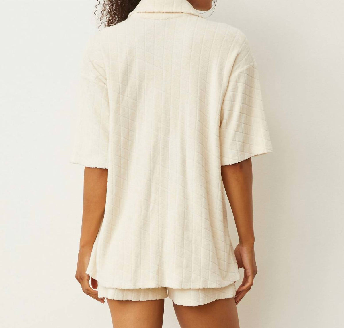 Monrow - Diamond Terry Cloth Oversized Shirt